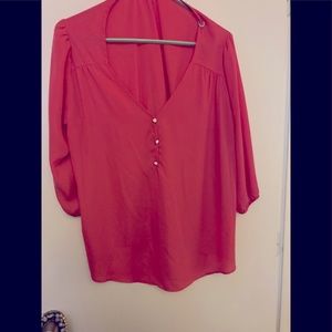 Star Scene Coral Pink Blouse Size 1x